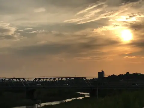 渡良瀬橋と夕焼け